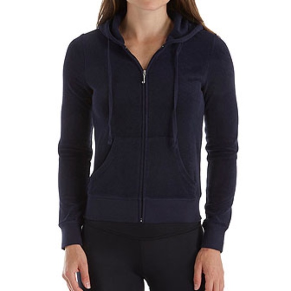 Juicy Couture Jackets & Blazers - Juicy Couture Towel Terry Juicy Track Hooded Jacket